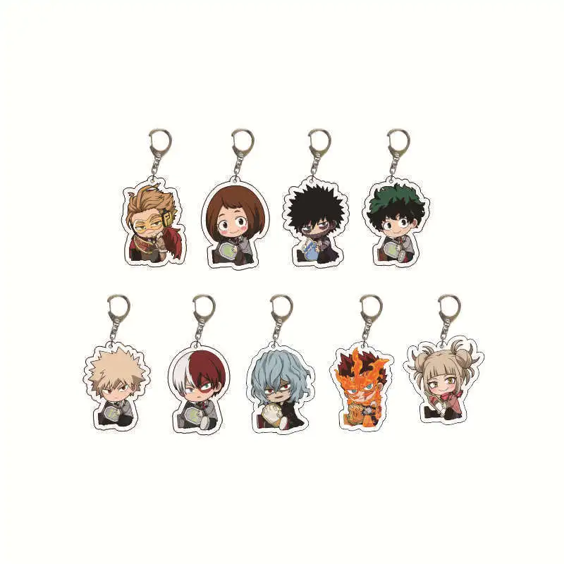 3-19pcs/lot Women Men Anime Keychain Cosplay Keyring Acrylic Figure Key Chain Jewelry Wholesale New Fashion Accessories Props