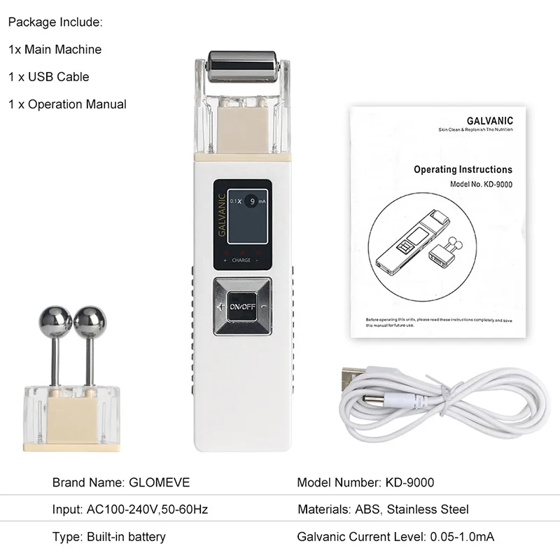 Microcurrent & Ion Facial Cleansing Device Pore Minimizer Skin Care Tool Home Use Beauty Instrument for Deep Cleansing