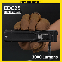 NITECORE EDC25 Flashlight 3000 Lumens Flashlamp Built-in Battery Rechargeable Type-C charge running Hiking Camping Fishing Gear