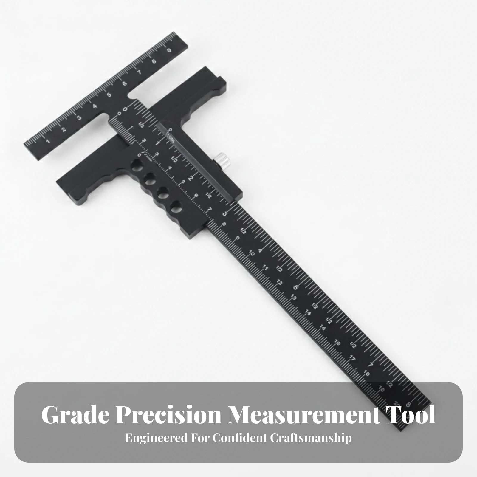 Marking Ruler with Sliding Stop Aluminum-Alloy T-Shaped Ruler Ruler Woodworking T-Shaped Ruler Two-scaleScale Layout Tool