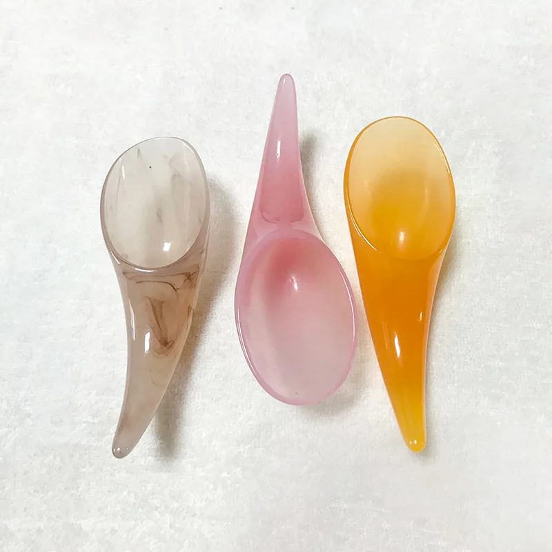 Multi-color Resin Beeswax Cow Horn Spoon Scraper Back Massage Scraping