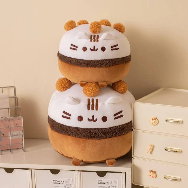 Kawaii Chocolate Ice Cream Fat Cat Plush Toy Stuffed Animal Pillow Ice Cream Cat Creative Gift Kids Birthday Gifts Sofa Decor #2