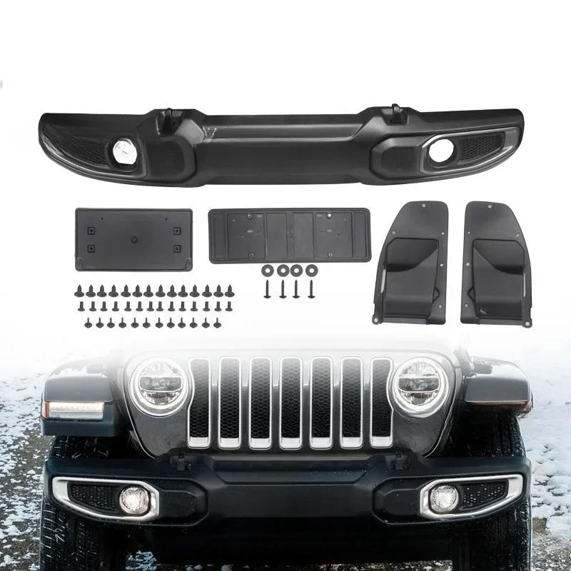 Suitable for Wrangler JL US standard, non-porous insurance plastic front bar with radar hole, lightweight front bumper