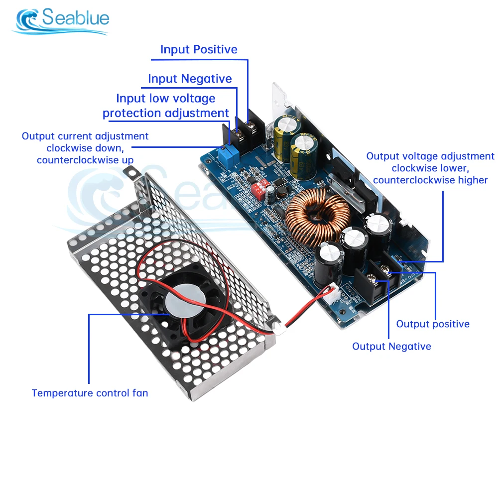 DC DC Voltage Converter CC CV Boost Converter DC-DC Step Up 500W 20A Power Supply Adjustable Module DC10.5-60V to DC12-80V