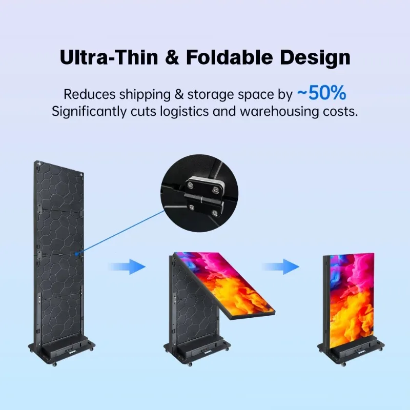 【Hot Sale】Portable Slim Advertising Digital Signage Video Screen Banner Indoor P2.5 Smart Led Poster Display