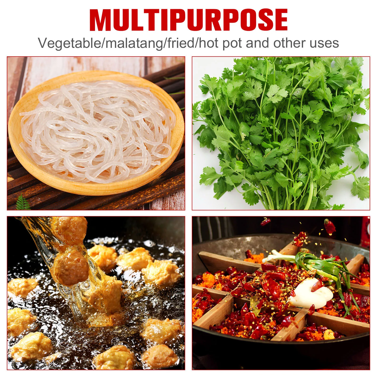 

Hot Pot Colander Hanging Mesh Basket Aluminum Strainer for Kitchen Home Restaurant Easy Clean Convenient Hot-pot