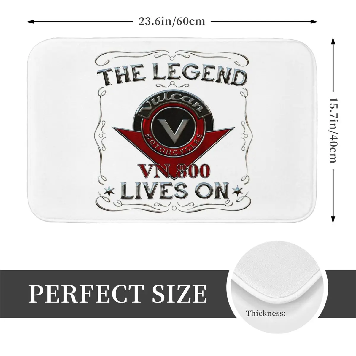 Vulcan VN 800 Motorcycle The Legend Lives On Non-slip Doormat Floor Mat Carpet Rug for Kitchen Entrance Bathroom Footpad Mats