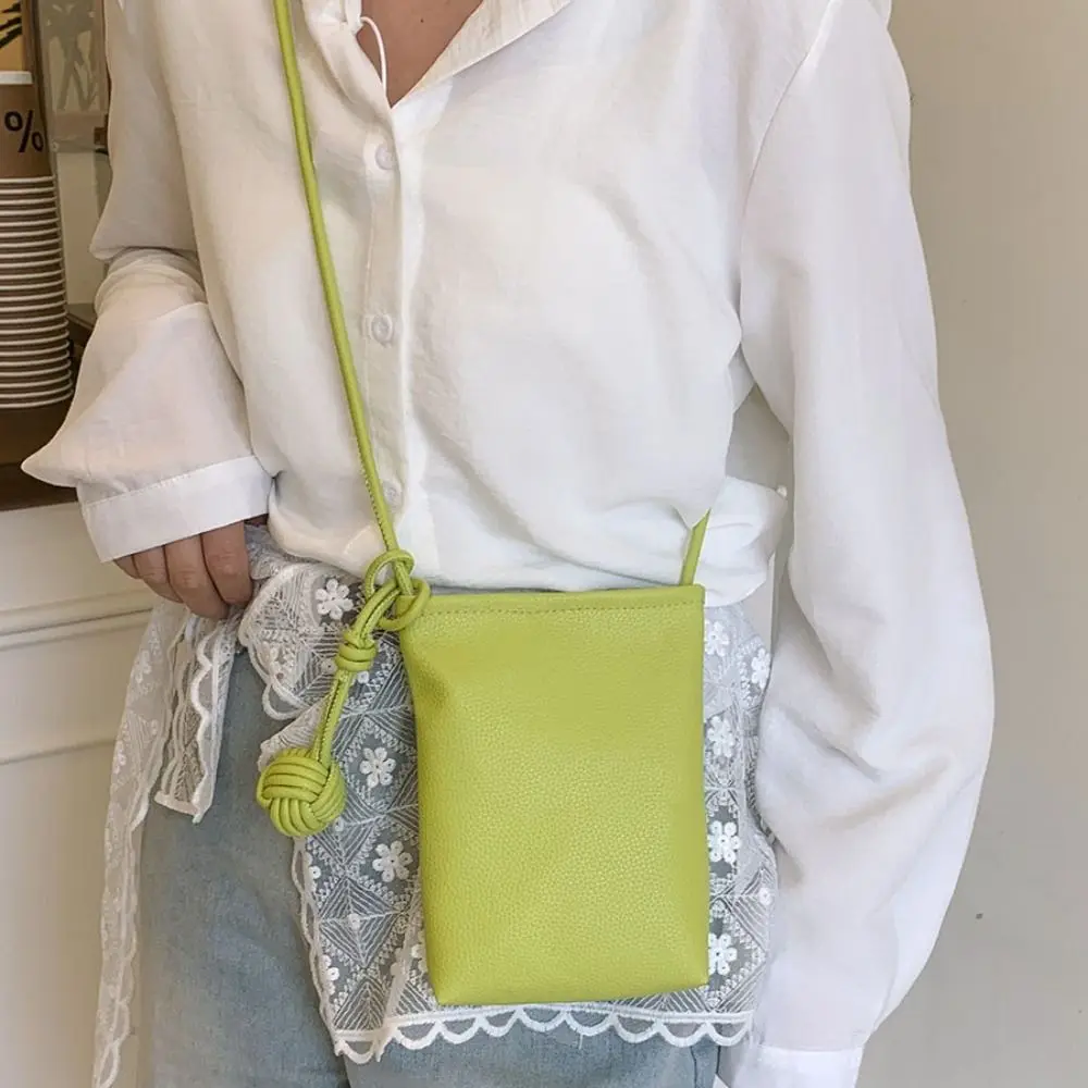 

PU Leather Mobile Phone Crossbody Bag Small Purses Candy Color Leather Trend Shoulder Bag Simple Soft Mini Summer Shoulder Bags