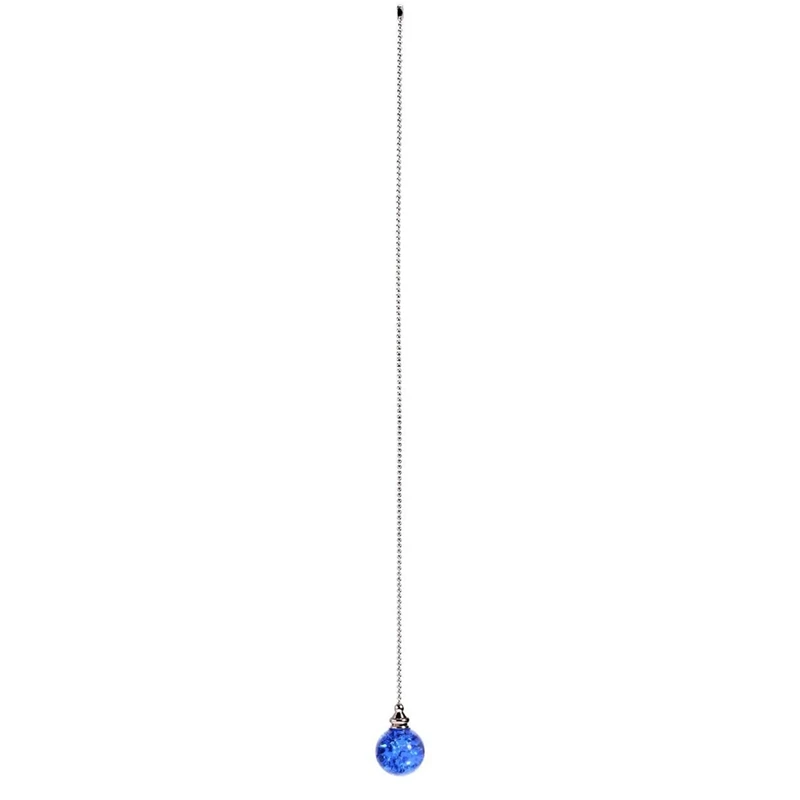 2PCS Blue Pull Chain Crystal Glass Ice Cracked Ball Pull Chain For Ceiling Fan Light Decoratio 50Cm Extension Chainn