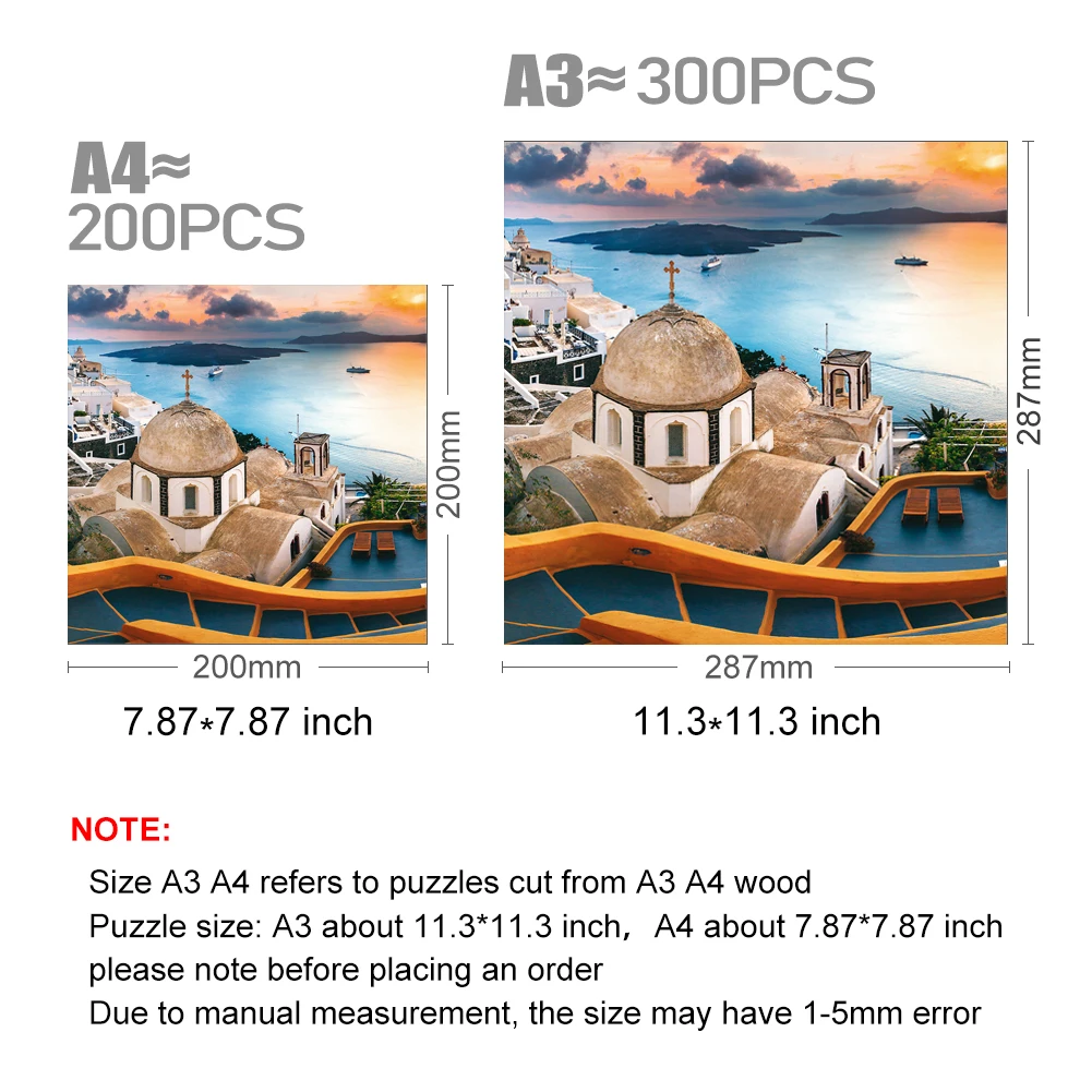 Greek Seaview Wooden Jigsaw Puzzle Party Games Toys For Adults Wood Puzzles Children Board Game Wood Scenery Toys For Kids