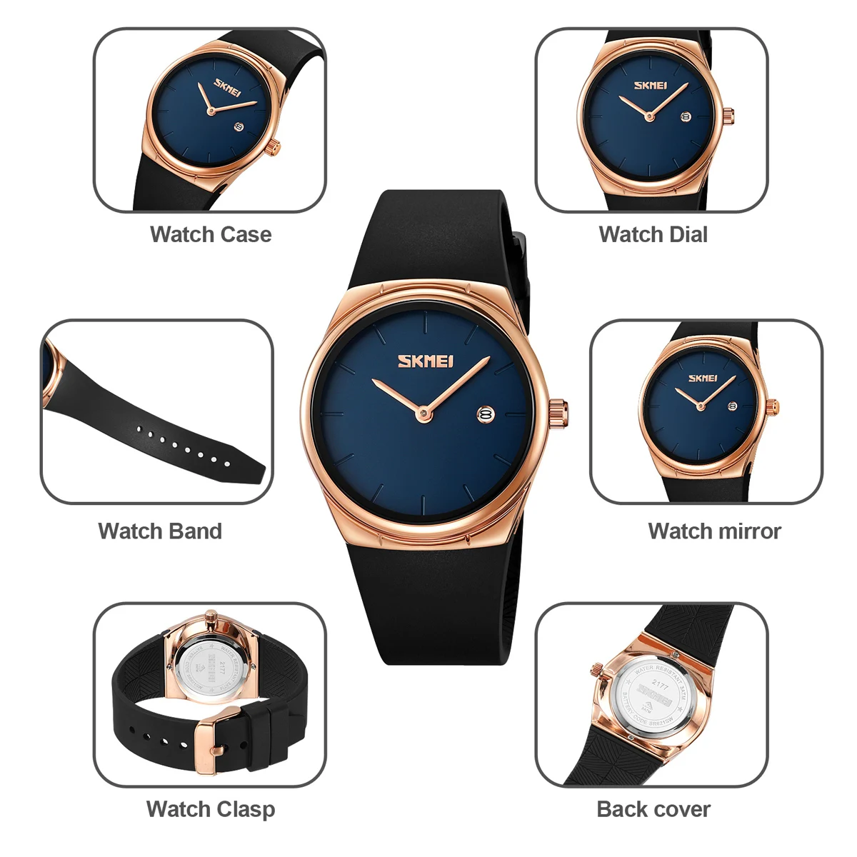 SKMEI Multifunctional Fashion Design Waterproof Wristwatches Business Movement Quartz Watch For Men Women Date Week Time Watches