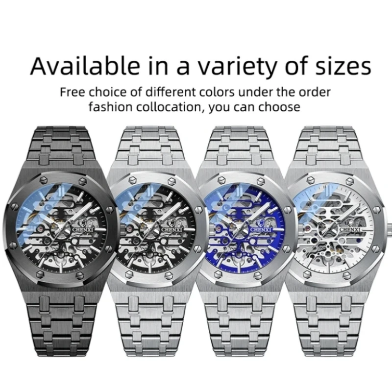 CHENXI 8848 Automatic Mechanical Wristwatch Fashion Business Stainless Steel Watches Luminous Free Trend Waterproof Wristwatch