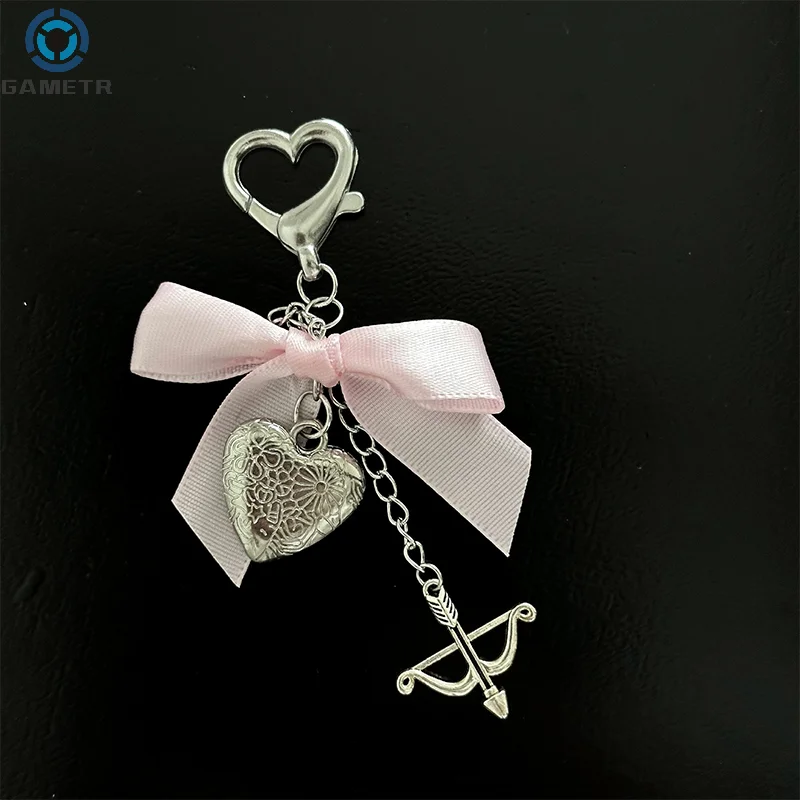 Ins Style Bowknot Beaded Key Chain Love Arrow Phone Pendant Headphone Case Charms Bag Decor Car Key Ring