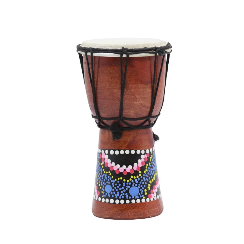 African Djembe 4 Inch Percussion Hand Drum for Sale Wooden Jambe/ Doumbek Drummer with Pattern Color Random