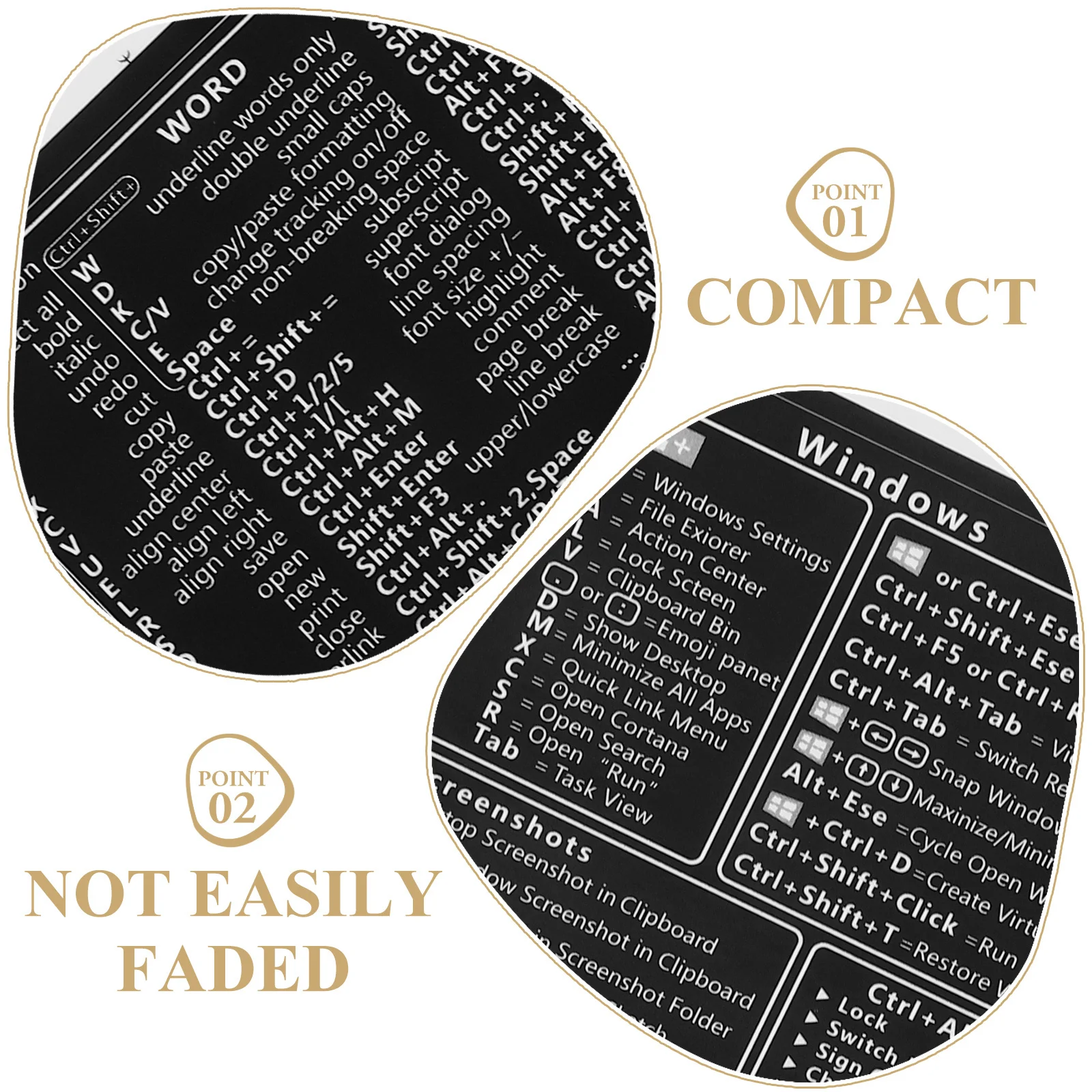 

4 Sheets Keyboard Stickers for Laptop Clearly Printed Paper Decals Enhance Work Efficiency Reference Sticker