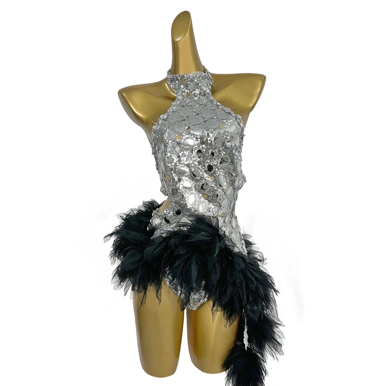 

PUB Sexy Bodysuit Backless Sequins Showgirl Bodysuit Female Singer Performance Leotard Party Nightclub Dance Pole Dance Leotard