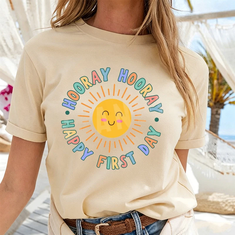 Happy First Day of School T-shirt First Day Teacher Shirt Back To School Tees 1st Day Aesthetic Clothes