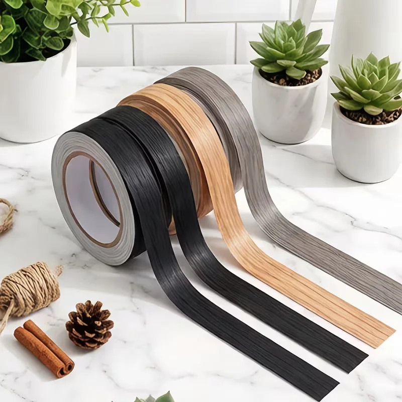 1PC 10mx2cm Self-Adhesive Wood Grain Craft Tape Stickers, Easy to Tear And Stick Removable, for Countertop And Table Edge Protec