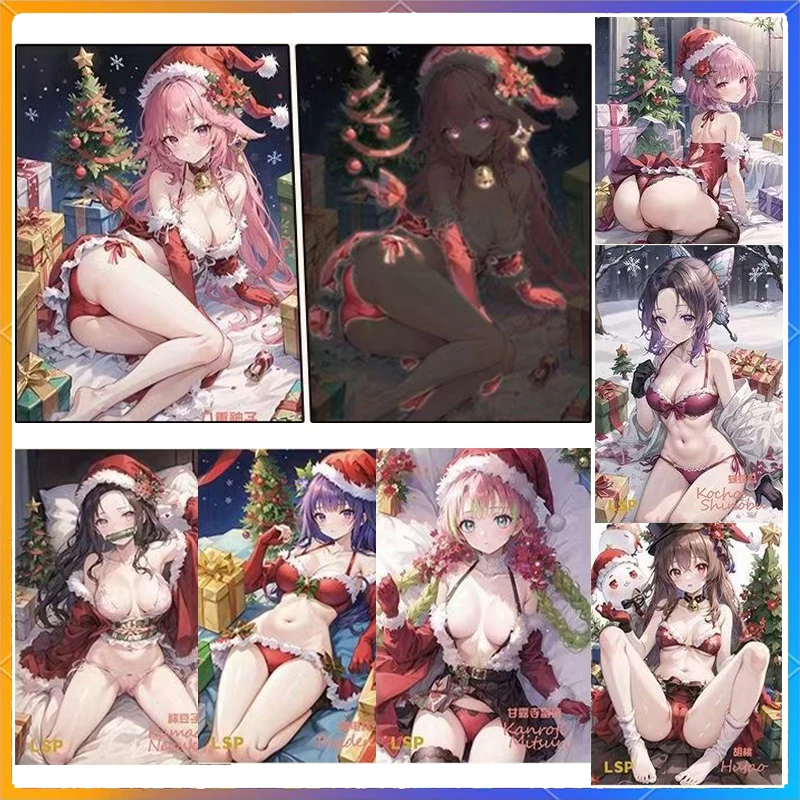 

Sexy goddess Girl Christmas Carnival Theme Card Luminous fluorescent card Goddess Story ACG Genshin Cute Sweet Girl Collection