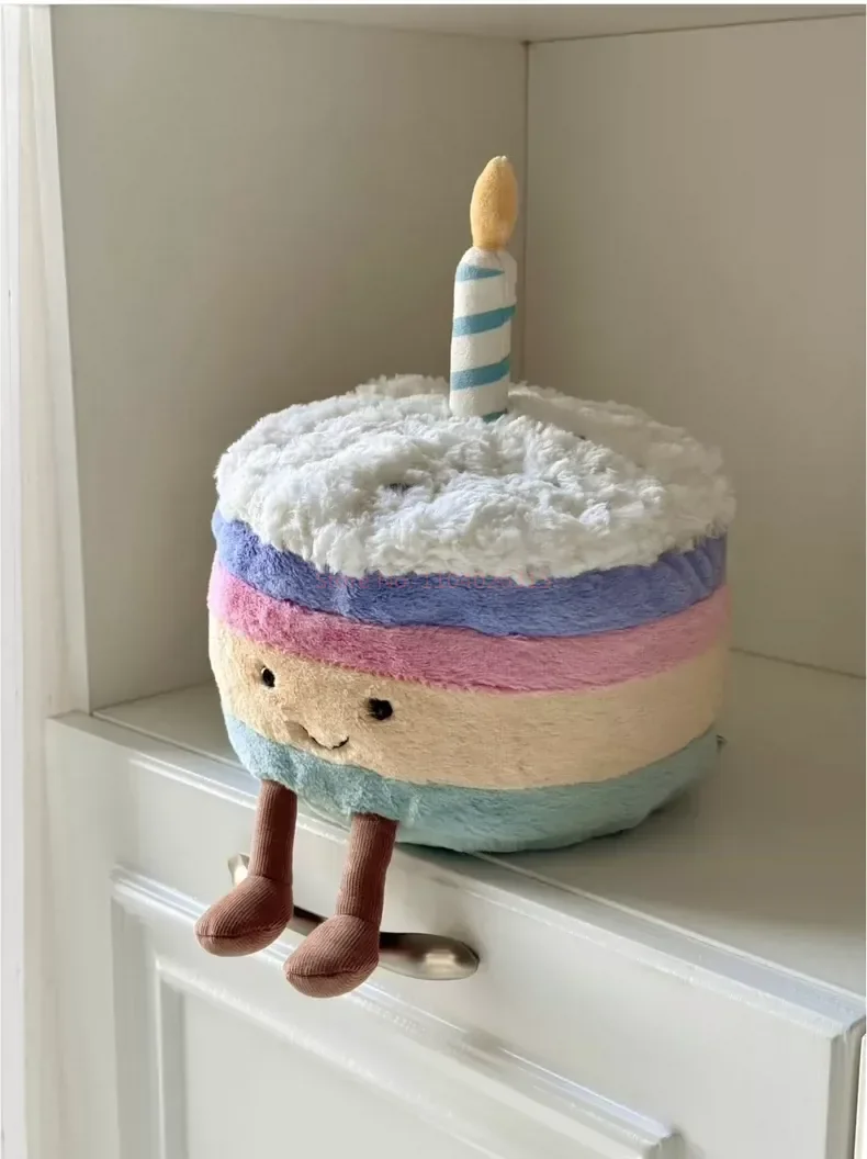 حار بيع متعة كعكة قوس قزح البرتقال ألعاب من نسيج مخملي، لعبة مهدئة للأطفال، ديكور المنزل. هدية عيد ميلاد الصديق #3