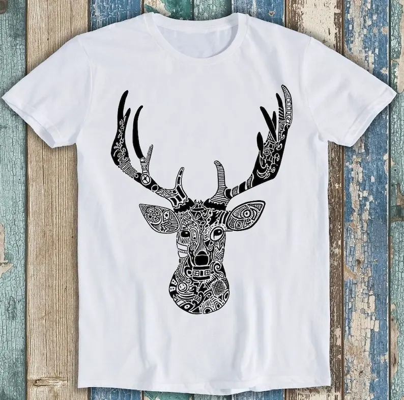 

Aztec Deer Silhouette Doodle Limited Edition Best Seller Funny Meme Top Gift Tee T Shirt P1635