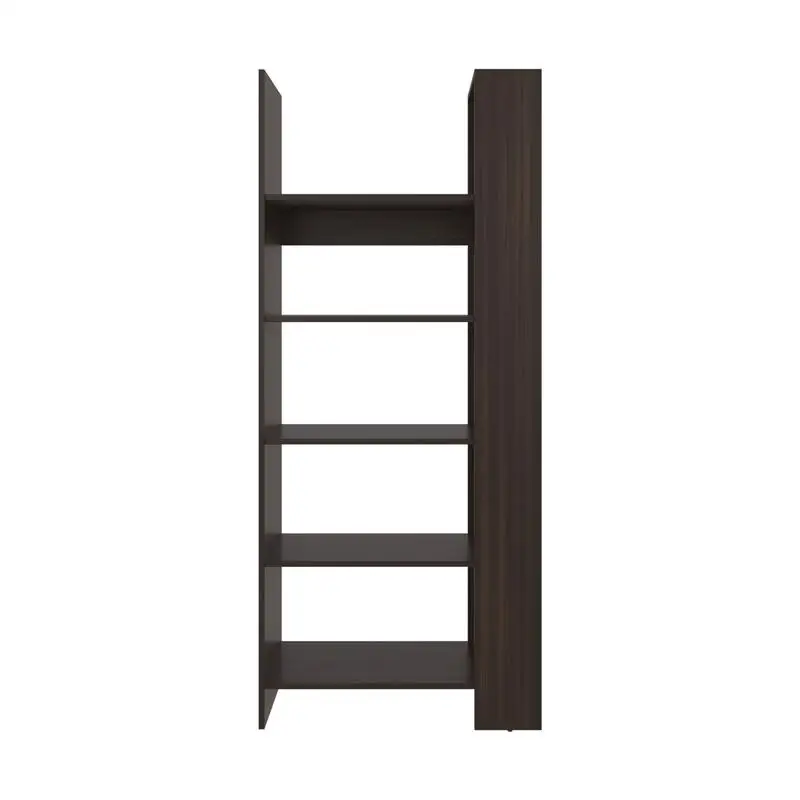 5-Shelf Open Bookcase, Contemporary Design for Display & Storage, Stained Walnut Finish, Versatile Home Organizer