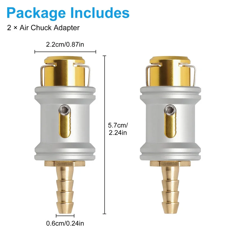 2pcs 6mm Car Tire Valve Clip Pump Nozzle Clamp Solid Brass Quick Connect Inflation Connector Car Air Chuck Inflator Pump Adapter - view 3