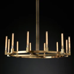 American Retro E14 LED Black Gold Chrome Chandelier Lighting Lustre Hanging Lamps Suspension Luminaire Lampen For Living Room