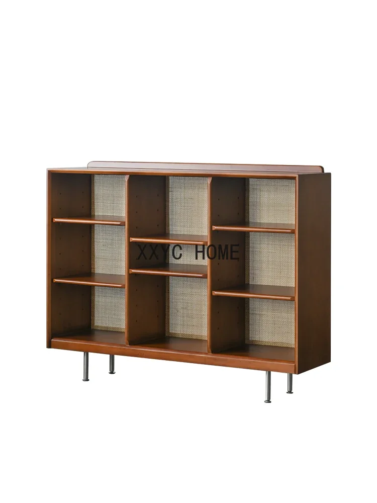 

Nordic Bookshelf and Storage Shelf Floor Bookcase Modern Minimalist Children's Display Stand Black Solid Wood Bedroom