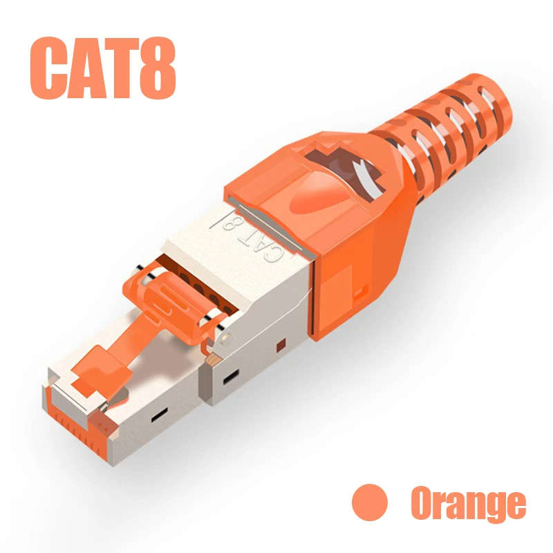 ZoeRax RJ45 CAT8 Cat7 CAT6A-Stecker, werkzeuglos, werkzeugloser RJ45-Abschlussstecker, wiederverwendbar, abgeschirmt, für Ethernet-Kabel, 10 Gbit/s POE