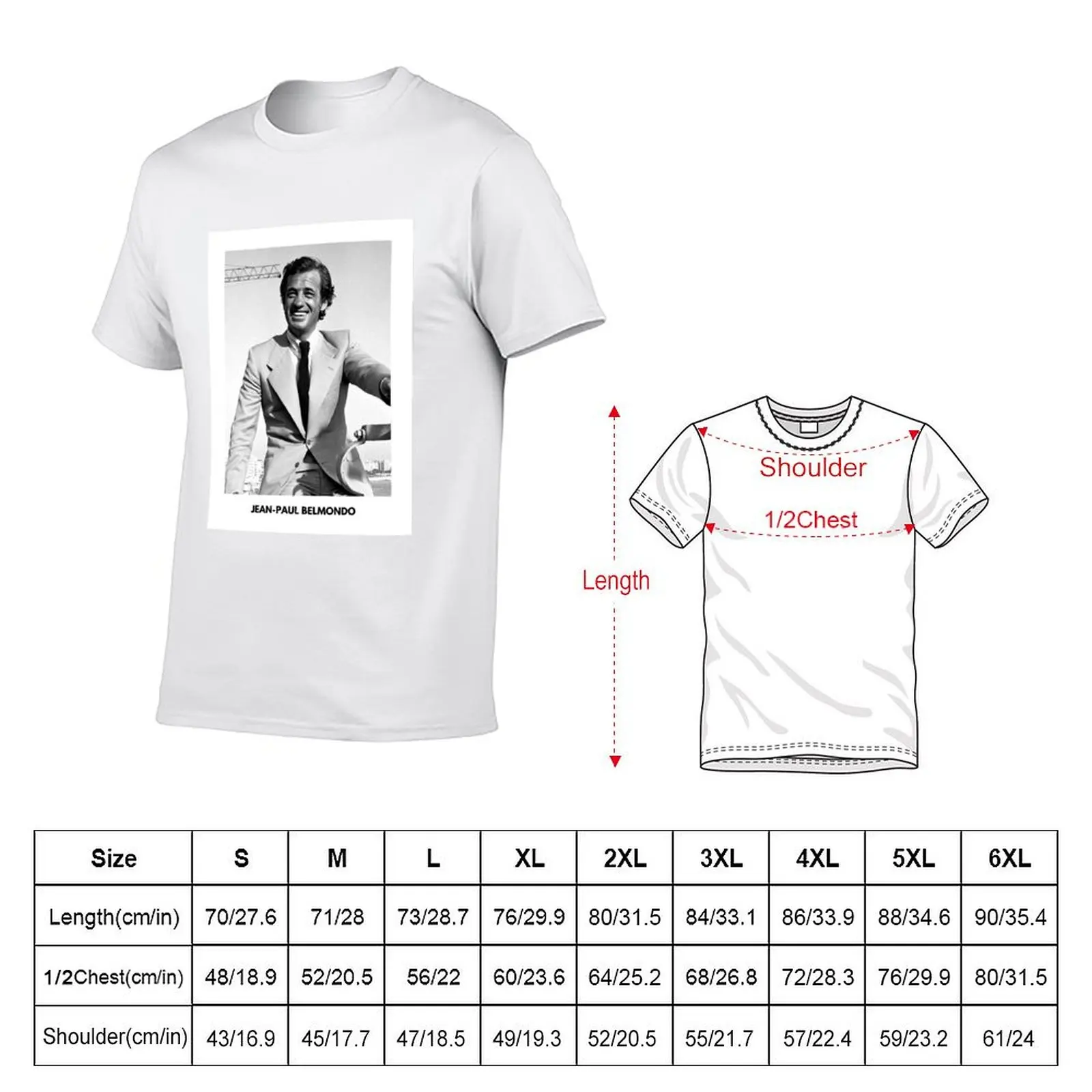 Portrait - Jean-Paul Belmondo T-Shirt Sport Basic Moisture Wicking Tee