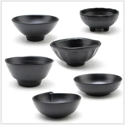 1 st koreansk bestick svart hotpot matlagning porslin kryddskål melamin 12 best sales skål melamin - №8