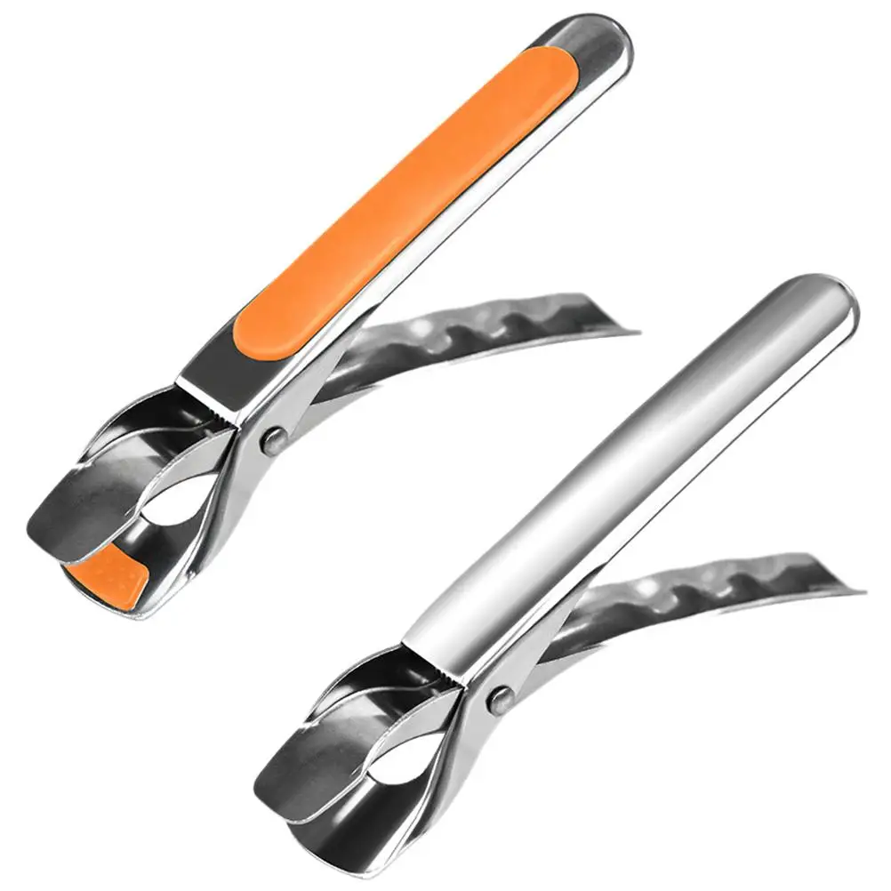 

2 Pcs Stainless Steel Food Clips Silicone Bowl Gripper Plate Holder Clamp High Temperature Kitchen Tool Practical