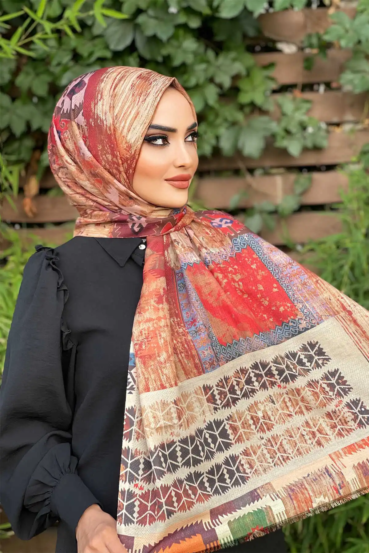 Cotton Pattern Shawl E- -Winter Autumn 2021 Muslim Women Hijab headscarf islamic Turkey