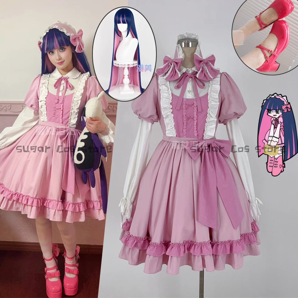 Stocking Anarchy Cosplay Costume Wig Shoes Anime Pantyy & Stocking Pink  Lolita Dress Cute Stocking Halloween Party Outfits Women - AliExpress  200000532
