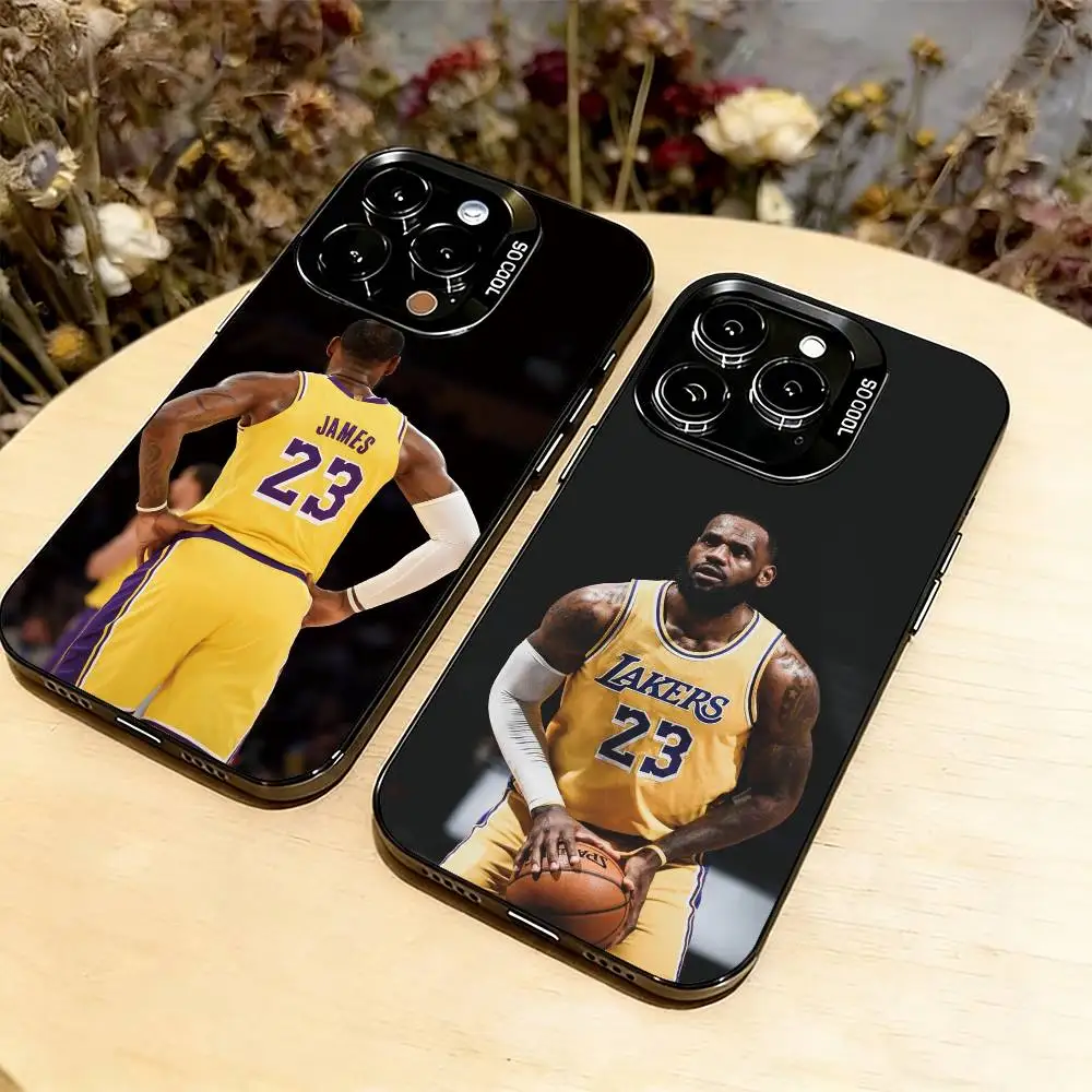 

LeBron James Phone Case For iPhone 17,16,15,14,13,12,11 Plus,Pro Max,XS,Colored Silver Plated Inside Cover