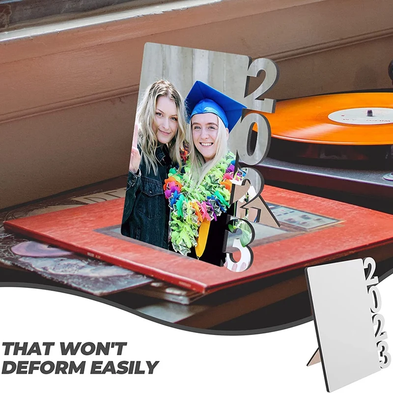 2Piece 2023 Graduation Photo Frame DIY Craft Sublimation Photo Frame Blank Cheer