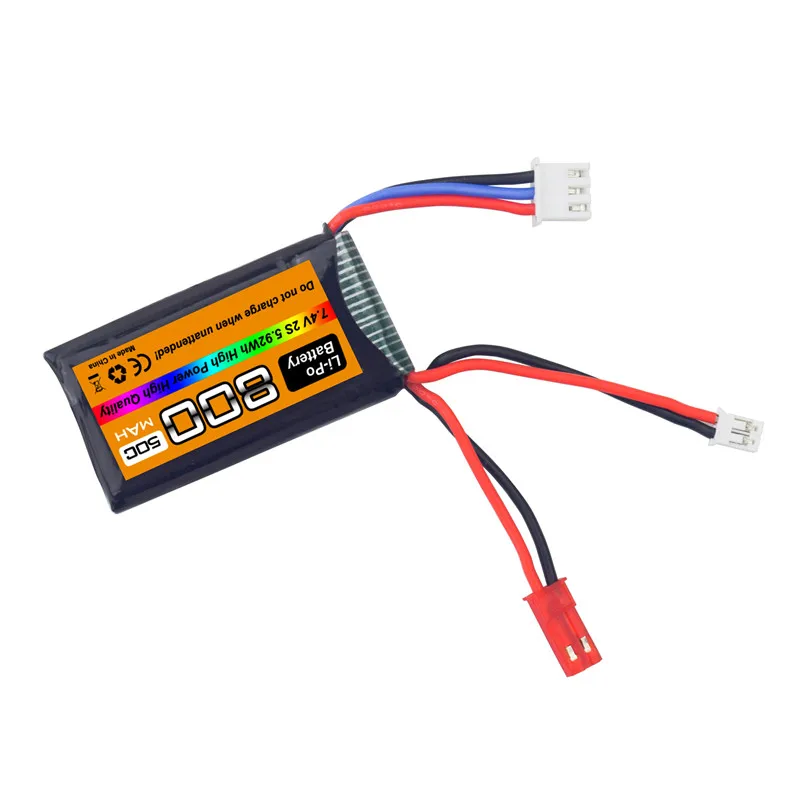 2 sztuk 7.4V bateria litowa 2S 50C 800mAh z wtyczką JST i PH2.0 dla SCX24 pilot akumulator do pojazdu