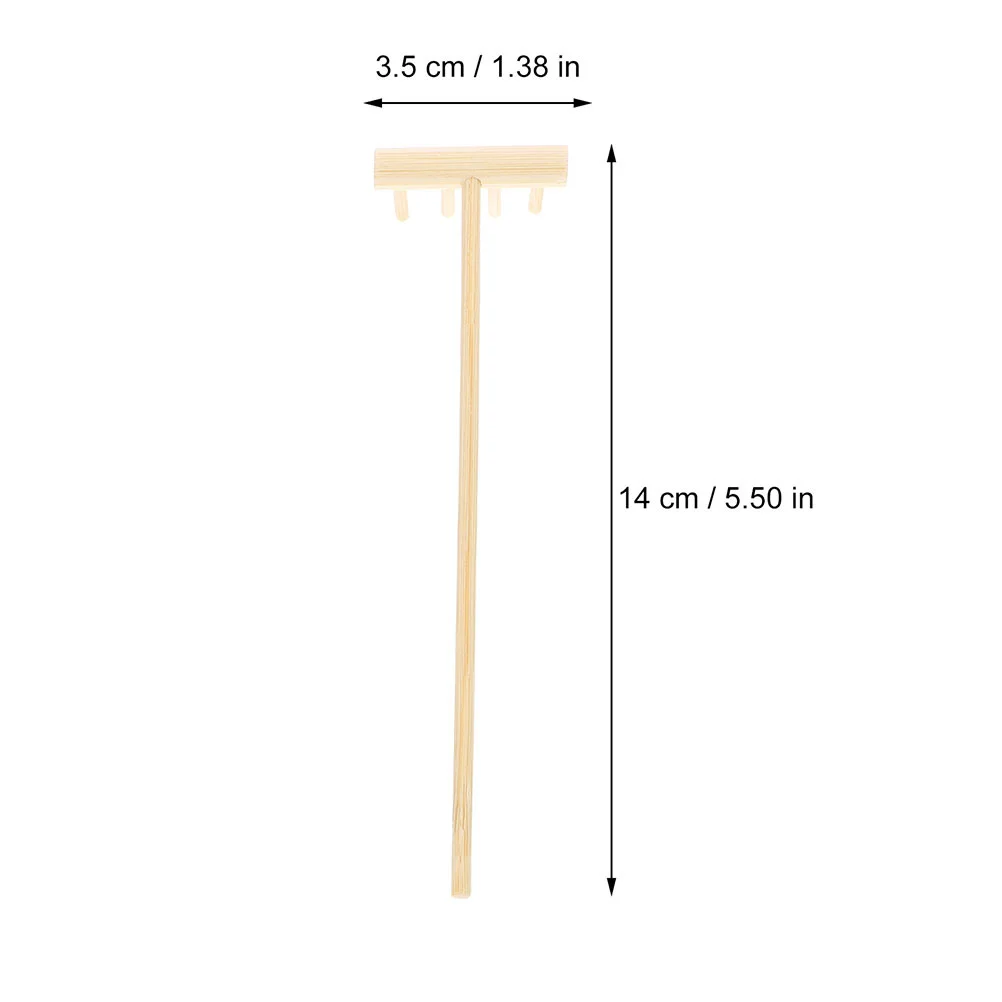 6個入り竹製砂かきミニレーキ、砂場用ガーデンツール、デスクトップ禅庭レーキセット、クリエイティブな装飾景観ツール