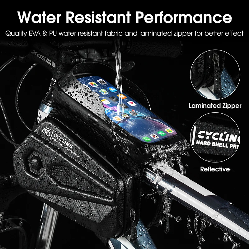 WEST BIKING Bicycle Bag Front Frame MTB Bike Bag Cycling Accessories High Quality Waterproof Touch Screen Top Tube Phone Bag