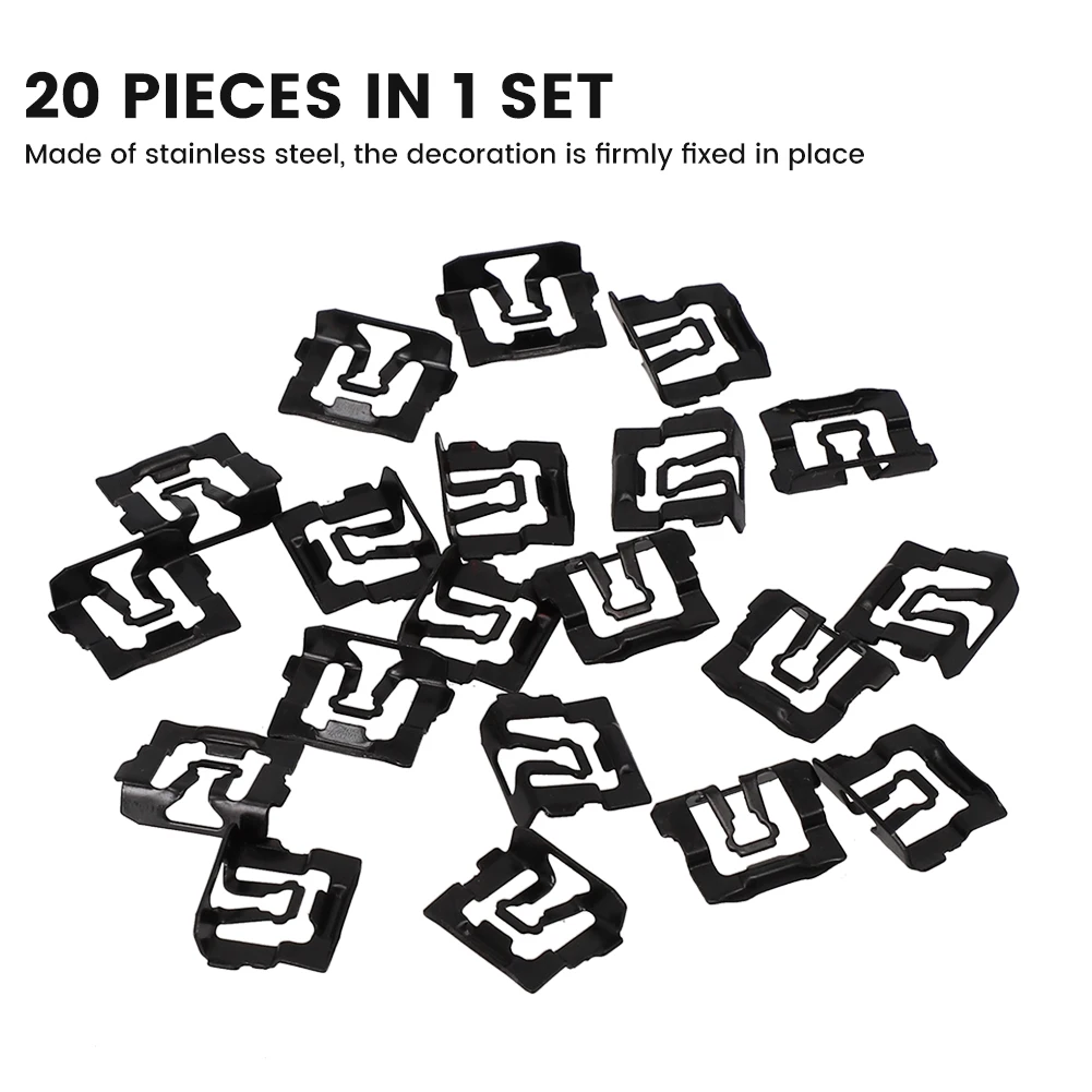 

Windo Clip Car Clip Stainless Steel 20PCS Black Firmly Fixed For Ford 64-93 Interior Accessories Molding Clips Windshield Clip