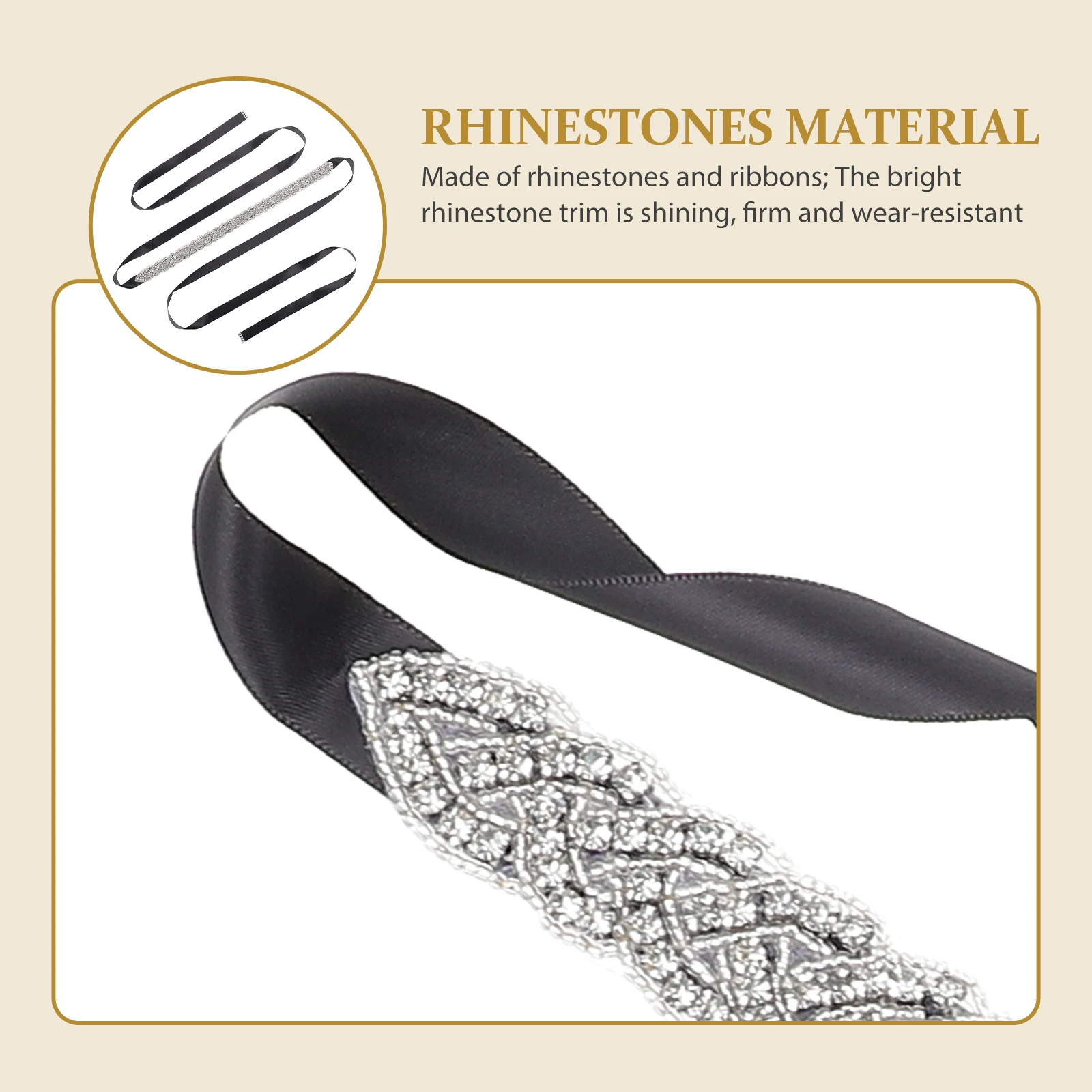 

Rhinestone Wedding Dress Belt Elegant Sparkling Rhinestones Waistband Ribbon Bride Girdle Banquet Party Accessories