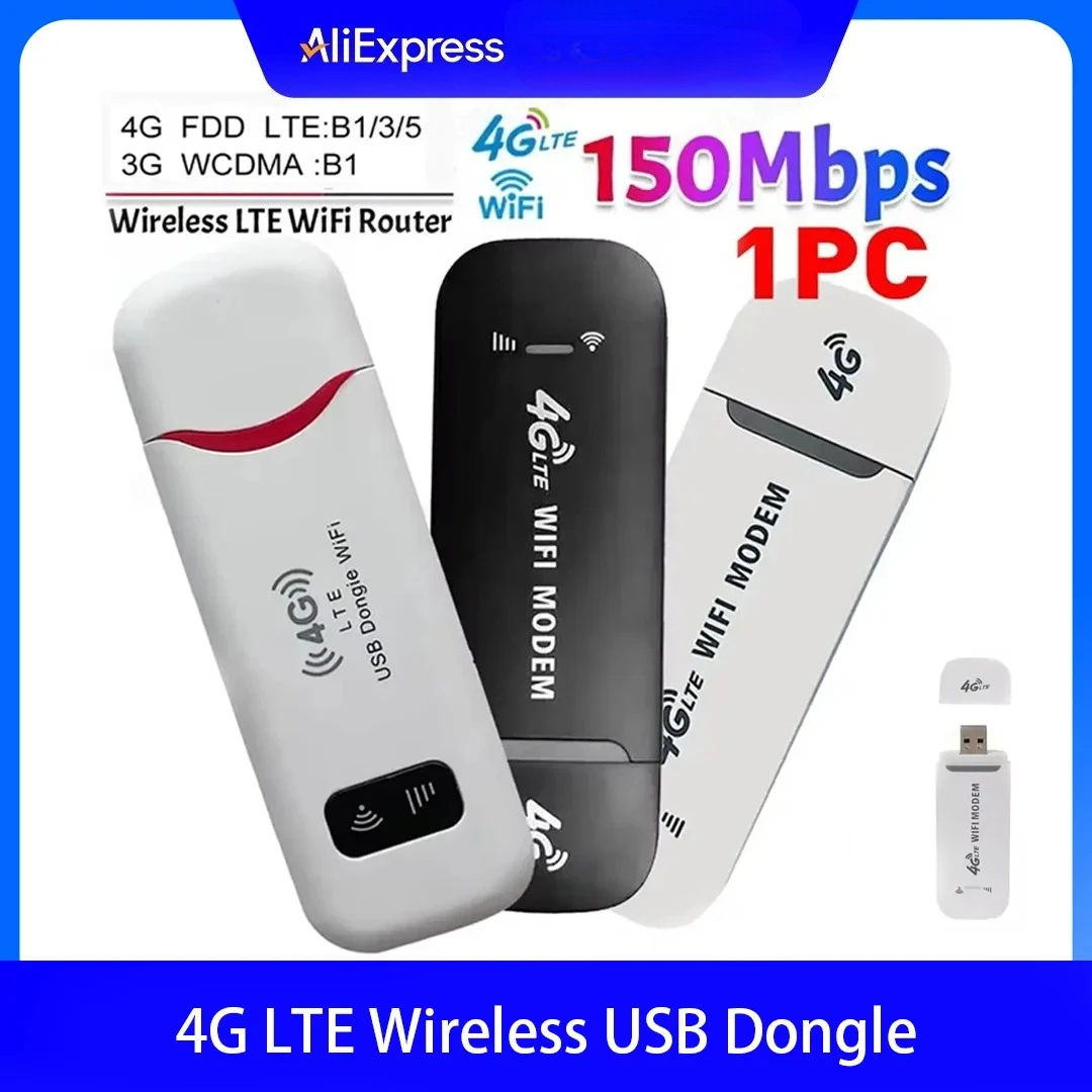 

Беспроводной USB-ключ 4G LTE, 150 Мбит/с, мобильный широкополосный модем с слотом для SIM-карты для домашнего офиса, адаптер Wi-Fi-маршрутизатора