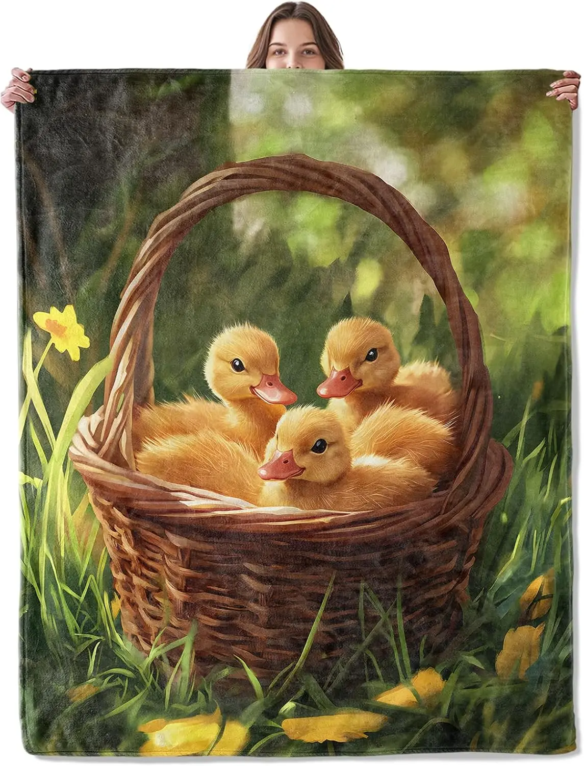 Cute Ducklings Spring Tapestry Throw Blanket Wall Decor Farmhouse Picnic Basket Seasonal Home Gift Cottagecore Decor