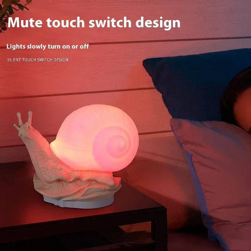 18 unids/lote de luz nocturna de caracol, luz Led para mesita de noche, lámpara de protección ocular para dormitorio de alta gama, lámpara de ambiente suave, modelo enchufable USB