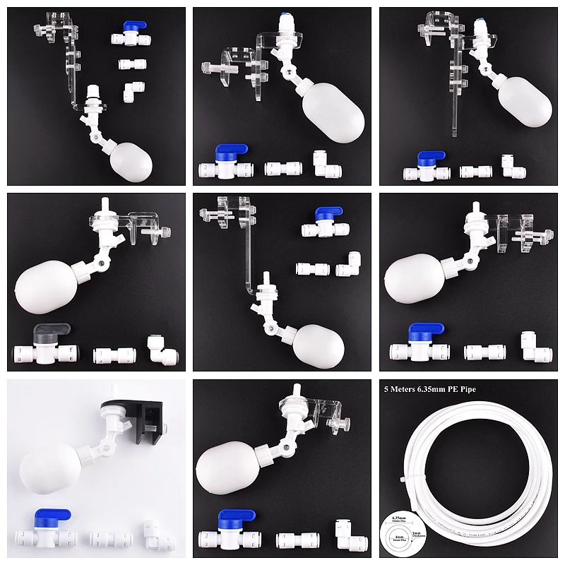 8 Types Aquarium Fish Tank Automatic Water Replenishment Bracket Water Dispenser Float Valve Aquaculture Water Level Controller