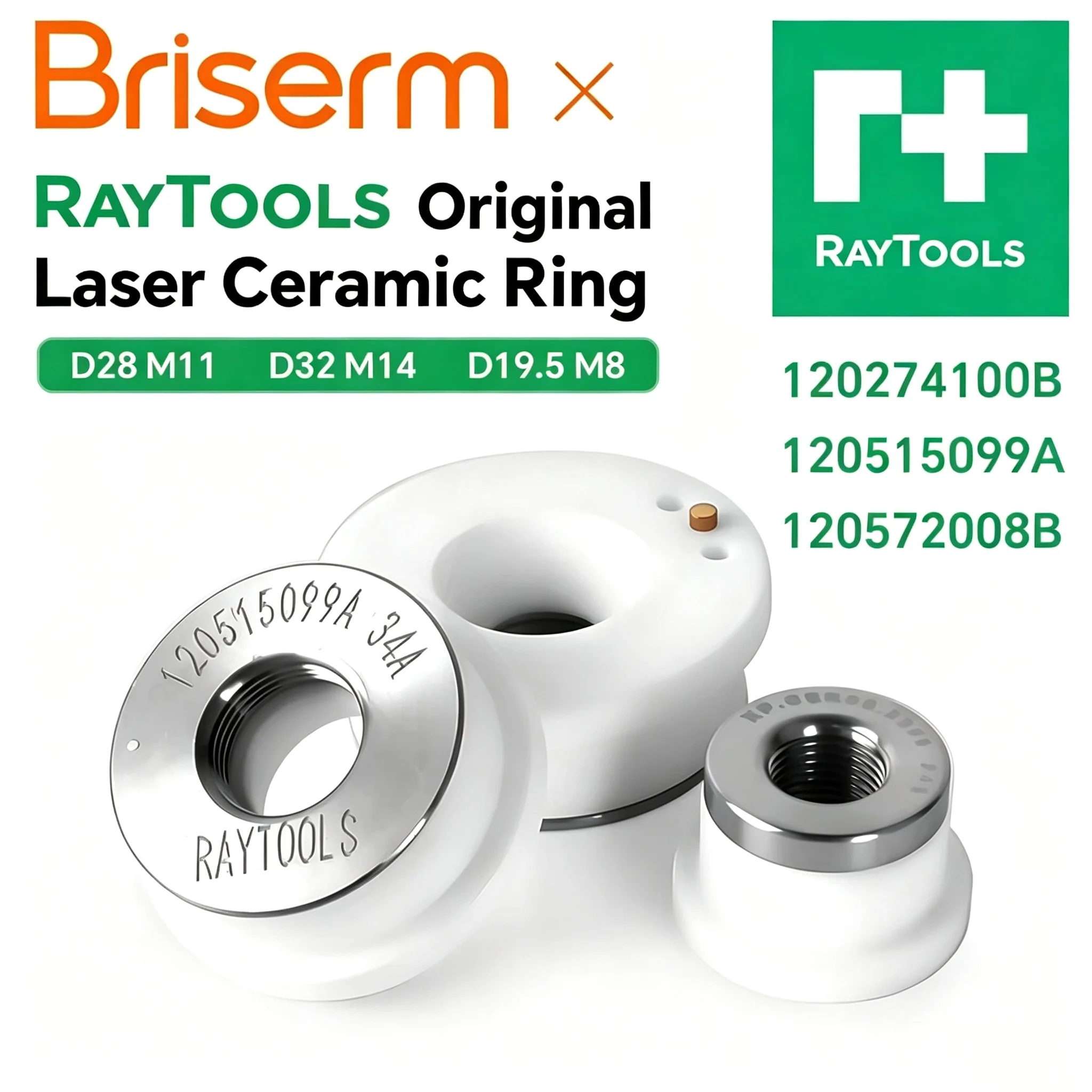 Original Raytools Ceramic Ring D28 M11 D32 M14 D19.5 M8 Laser Nozzle Holder for BM110 BM109 BM111 BM06K Laser Cutting Head