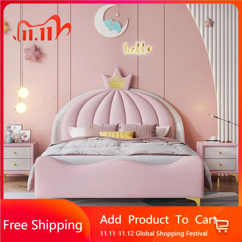 

Korean Modern Childrens Bed Girl Pretty Pink Comferter Bed Princess Loft Trendy Postmodern Entertainment Muebles Hotel Furniture