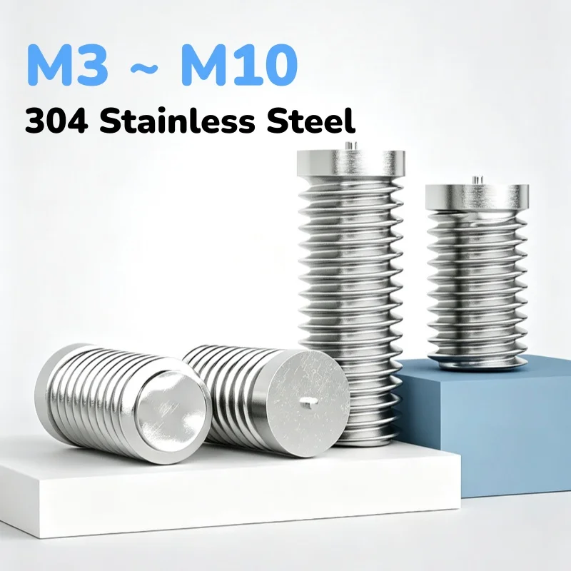 304 Stainless Steel Spot Welding Screw M3 ~ M10 Headless Spot Welding Stud Screws For Capacitor Discharge