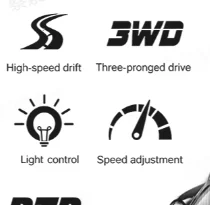 1/43 Mini RC Drift Racing Car Remote Control Tricycle Retro Motorcycle 15KM/H 4WD High Speed Racing With Lights For Hobby Player